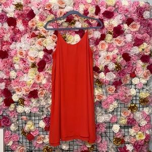 Large red flowy dress